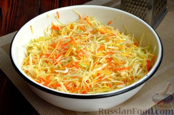 Хрустящий салат из капусты, тыквы и моркови